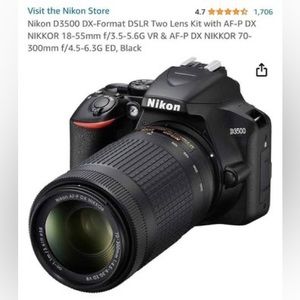 NEW Nikon D3500 DX-Format DSLR Two Lens Kit